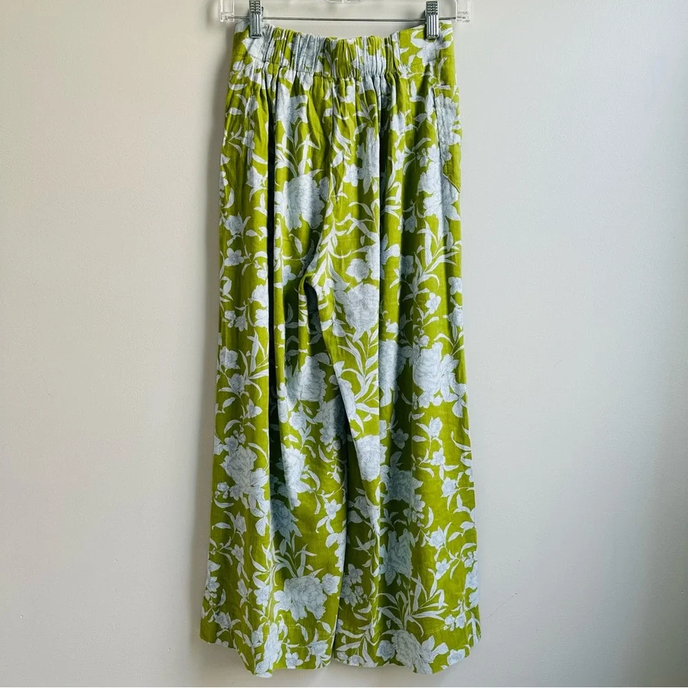 Anthropologie Maeve London Wide Leg Pants in Blue Motif XS - Picture 3 of 13
